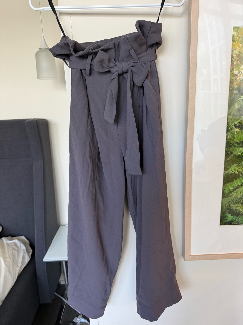 Babaton Plum Paperbag High-Waist Wide-Leg Trousers